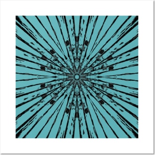 Blue Batik Star Print Posters and Art